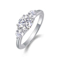 Jewelry wholesale Wholesale Moissanite 2CT D/VVS1 Round Brilliant Cut Three-Stone Engagement Ring – 925 Sterling Silver with 18K White Gold Vermeil, GRA Certified – Timeless & Elegant