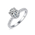 Jewelry wholesale Wholesale Moissanite D/VVS1  Luxurious Classic Oval-Cut Moissanite Halo Pavé Ring – 925 Sterling Silver with 18K White Gold Vermeil, D/VVS1, GRA Certified
