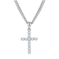 Jewelry wholesale Wholesale Moissanite D/VVS1 Cross Pendant Necklace-18 K White- or Yellow-Gold Vermeil on 925 Silver • 40+5cm Chain, CRA Certified