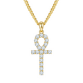 Jewelry wholesale 3 mm · D/VVS1 Moissanite Cross Pendant — 19-Stone Pavé, 18 K White- or Yellow-Gold-Plated 925 Silver, Chain Optional