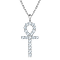 Jewelry wholesale 3 mm-5 mm · D/VVS1 Moissanite Cross Pendant — 19-Stone Pavé, 18 K White- or Yellow-Gold-Plated 925 Silver, Chain Optional