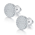 Jewelry wholesale 0.6 ct D/VVS1 Moissanite Round Stud Earrings — Pavé Disc Design, Screw-Back, 18 K Yellow or White-Gold Vermeil (2.5 µm) on 925 Silver