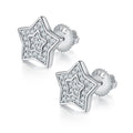 Jewelry wholesale 0.27 ct D/VVS1 Moissanite Star Stud Earrings — Double-Layer Outline, Screw-Back, 18 K Yellow or White-Gold Vermeil (2.5 µm) on 925 Silver