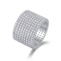 Jewelry wholesale Wholesale Moissanite Round-Cut D/VVS1 Nine-Row Pavé Eternity Band – 18K White Gold Vermeil On 925 Silver, GRA Certified