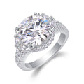 Jewelry wholesale Wholesale Moissanite 5CT D/VVS1 Round-Cut four-Prong Solitaire Pavé Shoulder Engagement Ring – 18K White Gold Vermeil on 925 Silver, GRA Certified