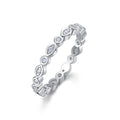 Jewelry wholesale Wholesale Moissanite Round-Cut D/VVS1 Marquise & Round Bezel Alternating Eternity Band – 18K White Gold Vermeil on 925 Silver, GRA Certified