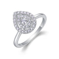Jewelry wholesale Wholesale Moissanite D/VVS1 Round Cut Double Halo Teardrop Engagement Ring – 925 Sterling Silver with 18K White Gold Vermeil, GRA Certified, Elegant Luxury
