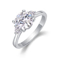 Jewelry wholesale Wholesale Moissanite D/VVS1 Round Cut Four-Prong Three-Stone Engagement Ring – 18K White Gold Vermeil on 925 Silver, GRA Certified