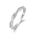 Jewelry wholesale Wholesale Moissanite D/VVS1 Round-Cut Twisted Pavé Stackable Ring – 18K White Gold Vermeil on 925 Silver, GRA Certified