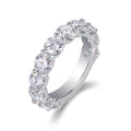 Jewelry wholesale Wholesale Moissanite D/VVS1 Pavé Half-Eternity Prong-Set Band – 18K White Gold Vermeil on 925 Silver, GRA Certified