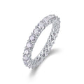 Jewelry wholesale Wholesale Moissanite Round-Cut D/VVS1 Bar-Set Eternity Band – 18K White Gold Vermeil on 925 Silver, GRA Certified