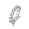 Jewelry wholesale Wholesale Moissanite Round-Cut D/VVS1 Shared-Prong Eternity Band – 18K White Gold Vermeil on 925 Silver, GRA Certified