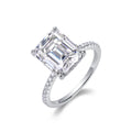 Jewelry wholesale Wholesale Moissanite D/VVS1 Emerald Cut Four-Prong Solitaire Pavé Shoulder Engagement Ring – 18K White Gold Vermeil on 925 Silver, GRA Certified