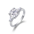 Jewelry wholesale Wholesale Moissanite 3CT D/VVS1 Oval Cut Four-Prong Three-Stone Engagement Ring – 18K White Gold Vermeil on 925 Silver, GRA Certified