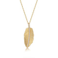 Jewelry wholesale Wholesale Moissanite D/VVS1 Round Cut leaf shaped Pendant Necklace – 18K Yellow- Gold Vermeil on 925 Silver, 40 + 5 cm Chain, GRA Certified