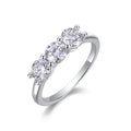 Jewelry wholesale Wholesale Moissanite D/VVS1 Round Cut Four-Prong Three-Stone Anniversary Band – 18K White Gold Vermeil on 925 Silver，GRA Certified