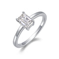 Jewelry wholesale Wholesale Moissanite D/VVS1 Emerald Cut four-Prong Solitaire Engagement Ring – 18K White Gold Vermeil on 925 Silver, GRA Certified