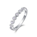 Jewelry wholesale Wholesale Moissanite D/VVS1 Round Bezel Half-Eternity Band – 18K White Gold Vermeil on 925 Silver, GRA Certified