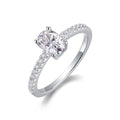 Jewelry wholesale Wholesale Moissanite D/VVS1 Oval Cut four-Prong Solitaire Pavé Shoulder Engagement Ring – 18K White Gold Vermeil on 925 Silver, GRA Certified