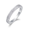 Jewelry wholesale Wholesale Moissanite D/VVS1 Round Cut Half-Eternity Band with Channel-Set Center and Pavé Shoulders – 18K White Gold Vermeil on 925 Silver, GRA Certified