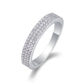Jewelry wholesale Wholesale Moissanite  D/VVS1 Three-Row Pavé Eternity Band – 18K White Gold Vermeil on 925 Silver,GRA Certified