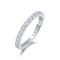 Jewelry wholesale Wholesale Moissanite Round-Cut D/VVS1 Shared-Prong Eternity Band – 18K White Gold Vermeil on 925 Silver, GRA Certified