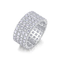 Jewelry wholesale Wholesale Moissanite Round-Cut D/VVS1 Four-Row Pavé Eternity Band – 18K White Gold Vermeil On 925 Silver, GRA Certified