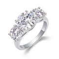 Jewelry wholesale Wholesale Moissanite 3CT D/VVS1 Round Cut Three-Stone Engagement Ring with Four-Prong Setting – 18K White Gold Vermeil on 925 Silver, GRA Certified