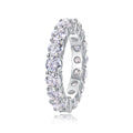 Jewelry wholesale Wholesale Moissanite D/VVS1  Pavé Eternity Prong-Set Band – 18K White Gold Vermeil on 925 Silver，GRA Certified