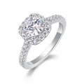 Jewelry wholesale Wholesale Moissanite 1CT D/VVS1 Round Cut Four-Prong Cushion Halo Engagement Ring – 18K White Gold Vermeil on 925 Silver, GRA Certified
