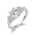 Jewelry wholesale Wholesale Moissanite 2CT D/VVS1 Round Cut Six-Prong Three-Stone Engagement Ring – 18K White Gold Vermeil on 925 Silver, GRA Certified