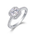 Jewelry wholesale Wholesale Moissanite 1CT D/VVS1 Round Cut Four-Prong Cushion Halo Engagement Ring – 18K White Gold Vermeil on 925 Silver, GRA Certified