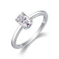 Jewelry wholesale Wholesale Moissanite D/VVS1 Oval Cut four-Prong Solitaire Engagement Ring – 18K White Gold Vermeil on 925 Silver, GRA Certified