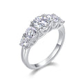 Jewelry wholesale Wholesale Moissanite 1CT D/VVS1 Round Brilliant Cut Five-Stone Anniversary Ring – 925 Sterling Silver with 18K White Gold Vermeil, GRA Certified – Graduated Design