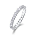 Jewelry wholesale Wholesale Moissanite D/VVS1 Round Cut Four-Prong Eternity Band – 18K White Gold Vermeil on 925 Silver, GRA Certified