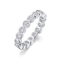 Jewelry wholesale Wholesale Moissanite Pavé Eternity Band – 18K White Gold Vermeil on 925 Silver，GRA Certified
