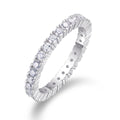 Jewelry wholesale Wholesale Moissanite D/VVS1  Pavé Eternity Band – 18K White Gold Vermeil on 925 Silver，GRA Certified