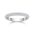 Jewelry wholesale Wholesale Moissanite D/VVS1 Two-Row Pavé Eternity Band – 18K White Gold Vermeil on 925 Silver, GRA Certified