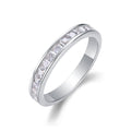 Jewelry wholesale Wholesale Moissanite D/VVS1 Emerald Cut Channel-Set Half-Eternity Band  – 18K White Gold Vermeil on 925 Silver, GRA Certified
