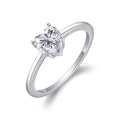Jewelry wholesale Wholesale Moissanite D/VVS1 Heart Cut five-Prong Solitaire Engagement Ring – 18K White Gold Vermeil on 925 Silver, GRA Certified