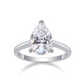 Jewelry wholesale Wholesale Moissanite D/VVS1 Pear Cut Three-Prong Solitaire Engagement Ring – 18K White Gold Vermeil on 925 Silver, GRA Certified