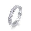 Jewelry wholesale Wholesale Moissanite D/VVS1 Round Brilliant Cut Eternity Band – 925 Sterling Silver with 18K White Gold Vermeil, GRA Certified – Timeless Full Circle Sparkle