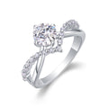 Jewelry wholesale Wholesale Moissanite D/VVS1 Round Cut Four-Prong Split Shank Pavé V-Shape Engagement Ring – 18K White Gold Vermeil on 925 Silver, GRA Certified