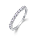 Jewelry wholesale Wholesale Moissanite Round-Cut D/VVS1 Scalloped Pavé Half-Eternity Band – 18K White Gold Vermeil on 925 Silver, GRA Certified