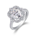 Jewelry wholesale Wholesale Moissanite D/VVS1 Oval Cut four-Prong Solitaire Pavé Shoulder Engagement Ring – 18K White Gold Vermeil on 925 Silver, GRA Certified