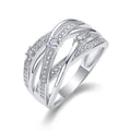 Jewelry wholesale Wholesale Moissanite D/VVS1 Round Brilliant Cut Multi-Band Pavé Fashion Ring – 18K White Gold Vermeil on 925 Silver, GRA Certified