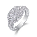 Jewelry wholesale Wholesale Moissanite D/VVS1 Pavé Dome Ring – 18K White Gold Vermeil on 925 Silver,GRA Certified