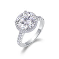 Jewelry wholesale Wholesale Moissanite 5CT D/VVS1 Round-Cut four-Prong Solitaire Pavé Shoulder Engagement Ring – 18K White Gold Vermeil on 925 Silver, GRA Certified