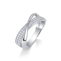 Jewelry wholesale Wholesale Moissanite D/VVS1 Round-Cut Crisscross Pavé Engagement Ring – 18K White Gold Vermeil on 925 Silver, GRA Certified