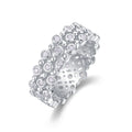 Jewelry wholesale Wholesale Moissanite Round-Cut D/VVS1 Three-Row Bezel-Set Eternity Band – 18K White Gold Vermeil on 925 Silver, GRA Certified
